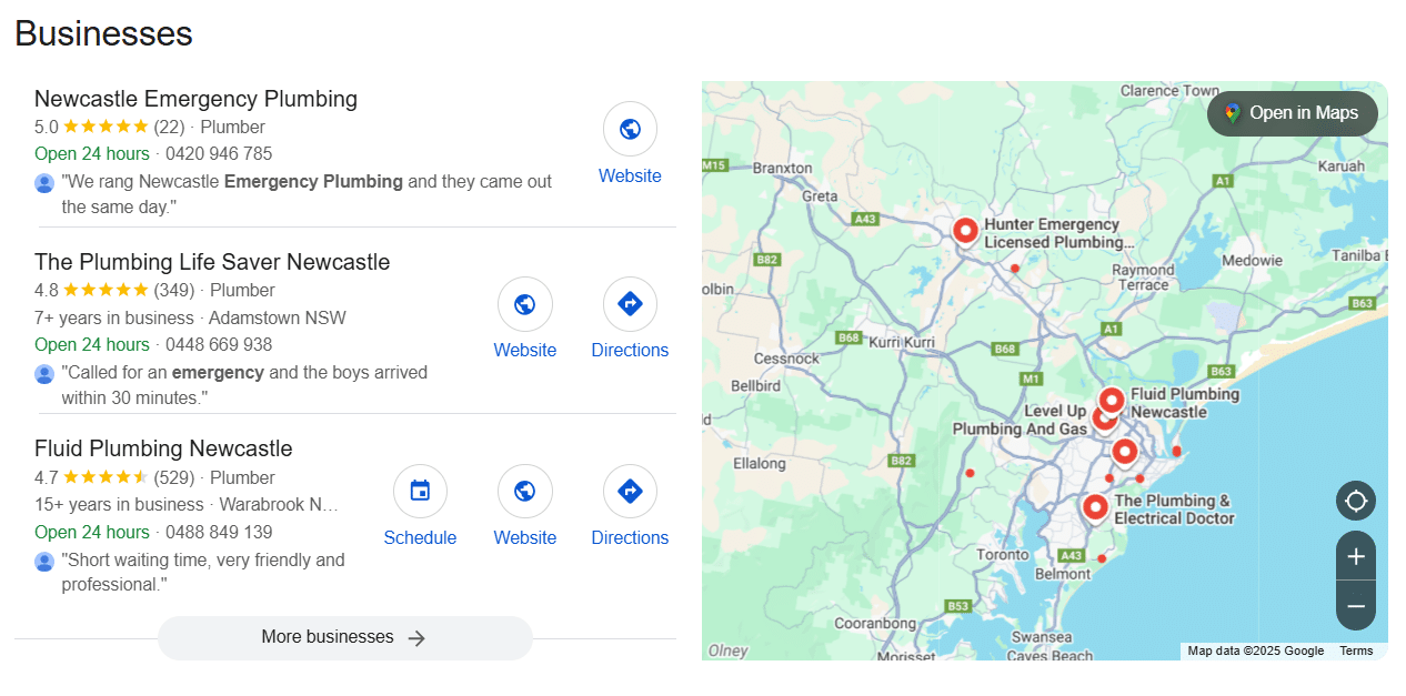 Google Map Pack Example